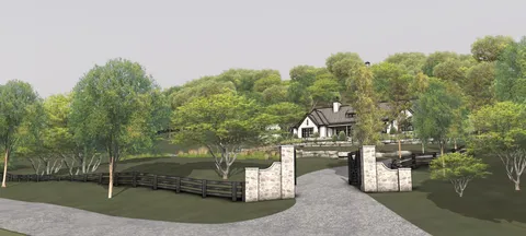 a view of a lake with a large trees