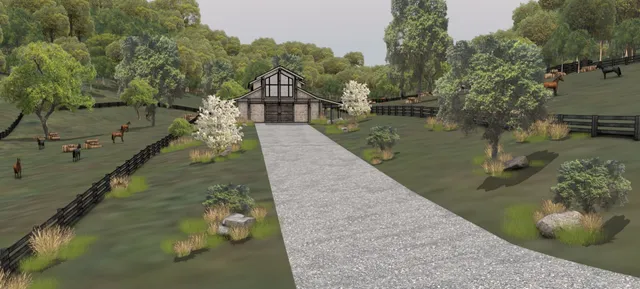 a view of an outdoor space and a lake