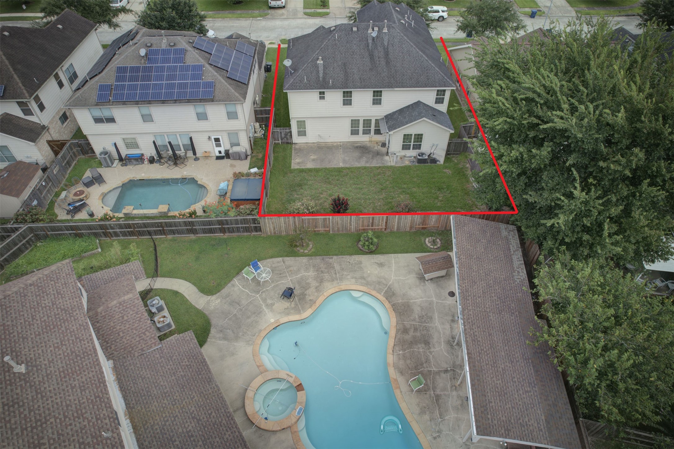 29642 Legends Green Drive Spring, TX 77386 - Photo 44 of 44 an aerial view of a house with swimming pool and outdoor space