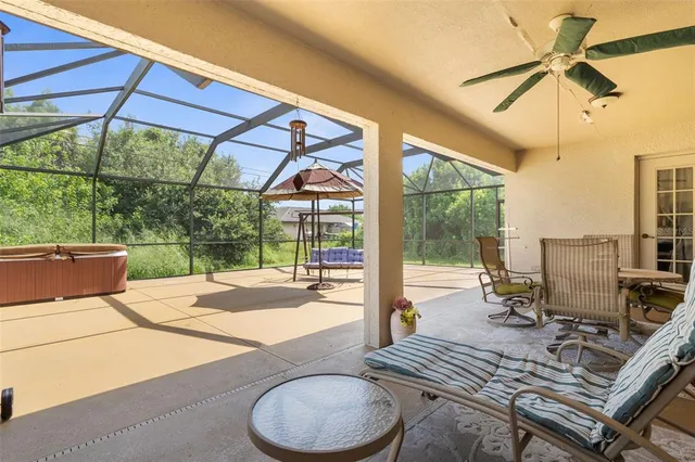 a outdoor space with furniture