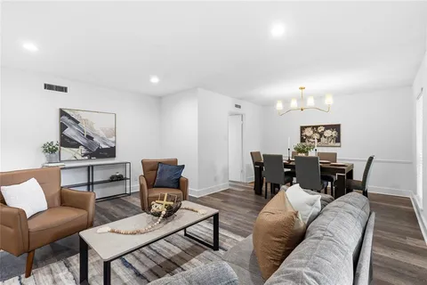 a living room with furniture