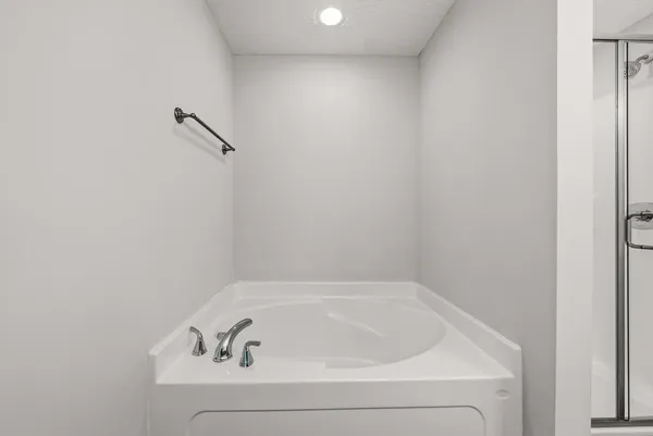 a bathroom with a bathtub