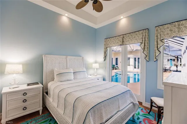 a bedroom with a bed and a cabinets