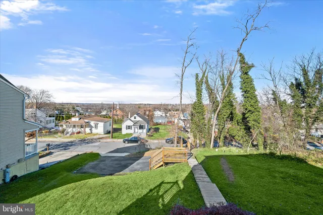 a view of a terrace with a garden