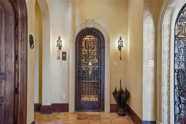 a outdoor living space with furniture and a flat screen tv