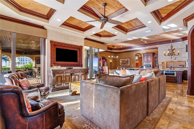 a room with furniture and two windows