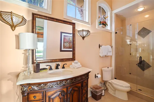 a view of a balcony with lake view