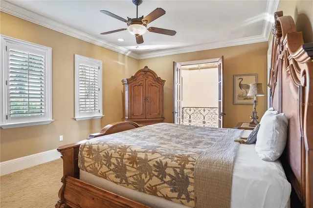 an aerial view of residential house with an outdoor space and seating