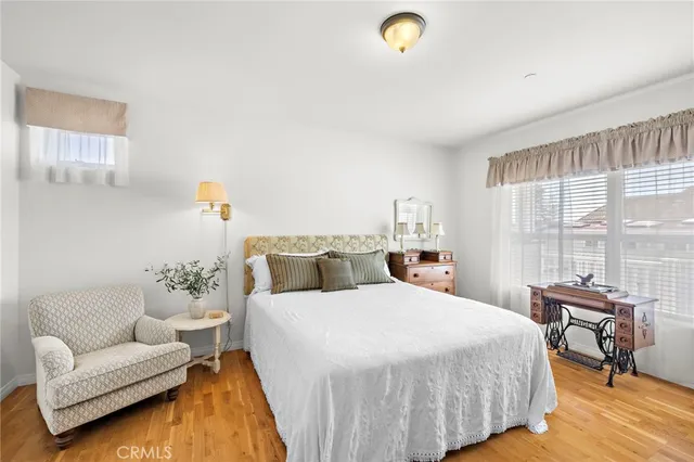 a bedroom with a bed and a closet