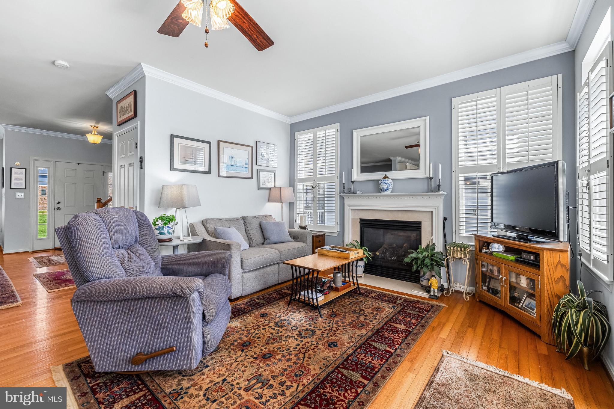 1713 Mystic Circle Baltimore, MD 21221 - Photo 6 of 37 a living room with furniture a flat screen tv and a fireplace