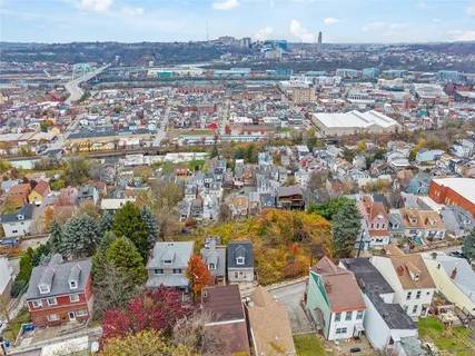 an aerial view of a city