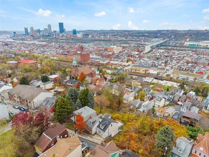 an aerial view of a city