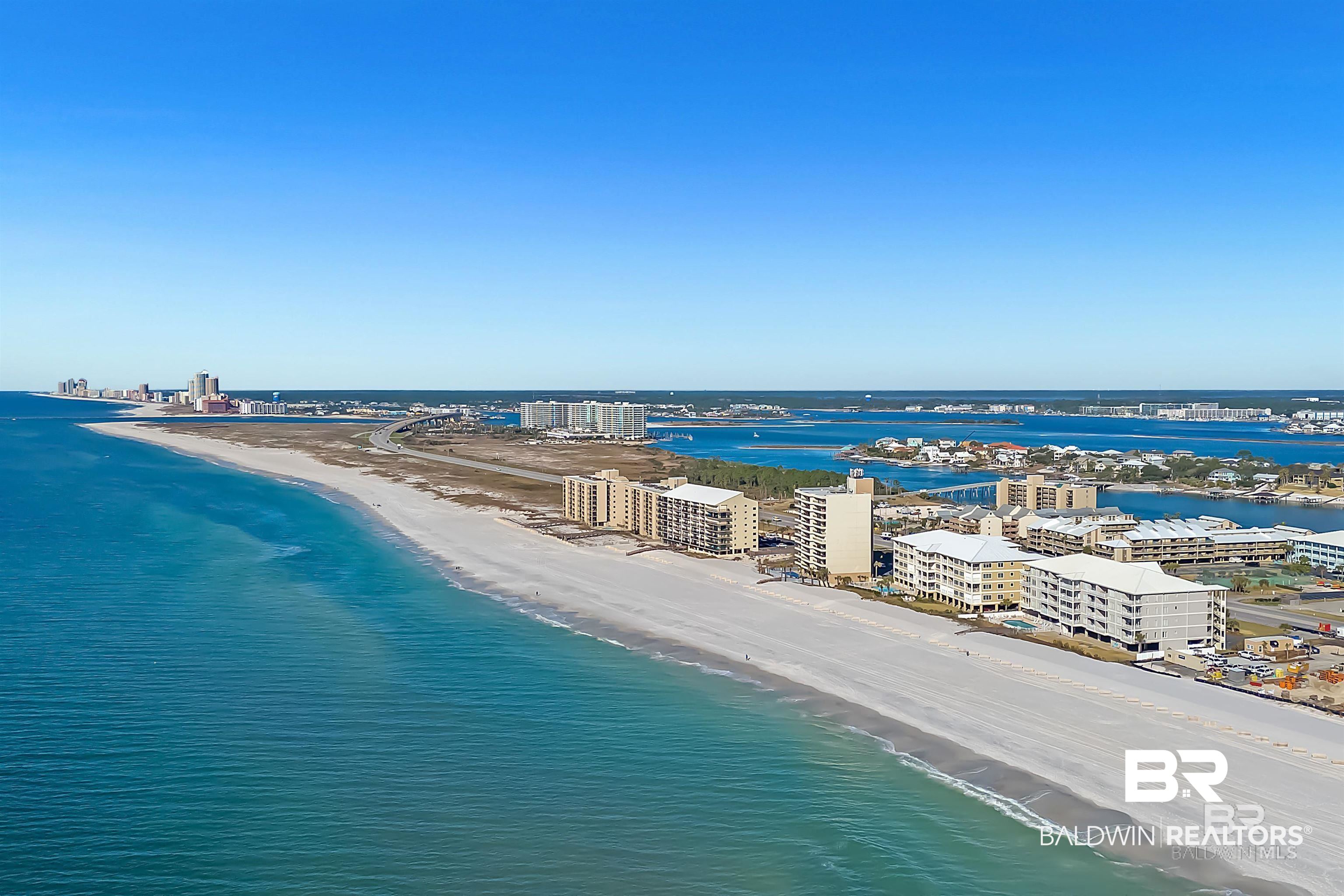 28910 Perdido Beach Boulevard, Unit 4B Orange Beach, AL 36561 - Photo 44 of 48 Birds eye view of property with a water view, a view of the beach, and a view of city