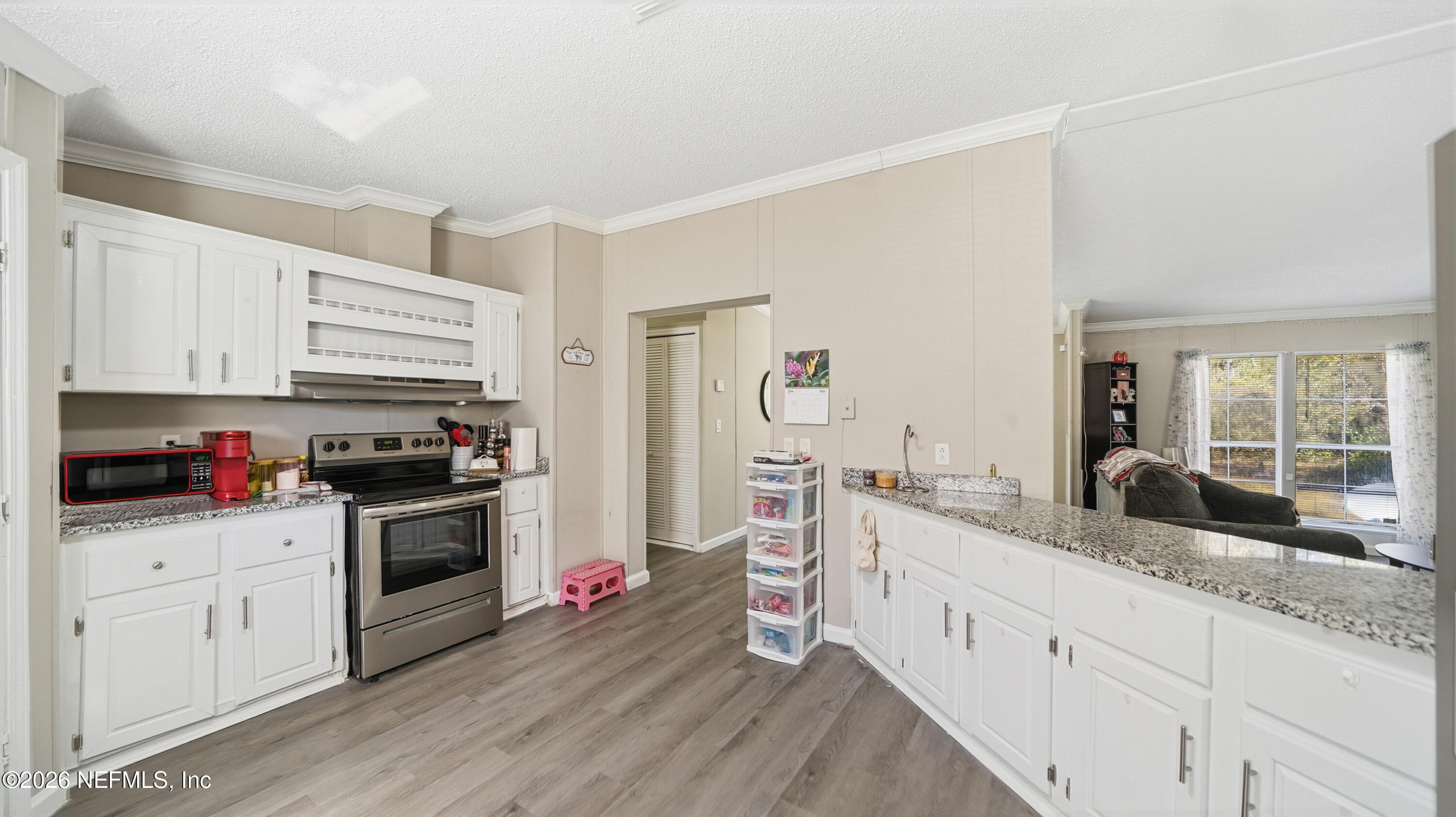 85324 Lil William Road Fernandina Beach, FL 32034 - Photo 13 of 36 a kitchen with granite countertop a sink cabinets stainless steel appliances and a window