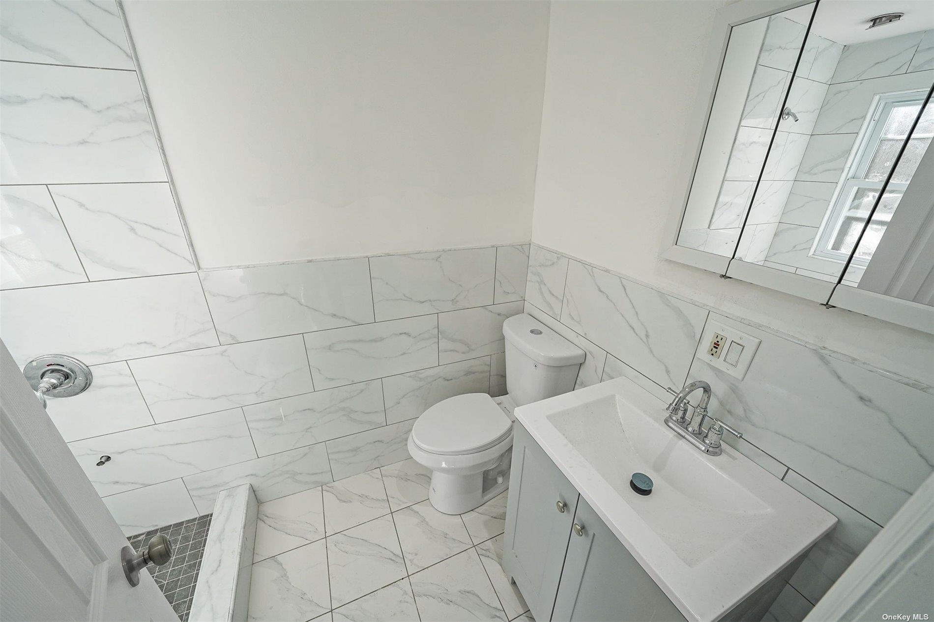 247-14 137th Road Queens, NY 11422 - Photo 25 of 34 a bathroom with a sink a toilet and mirror