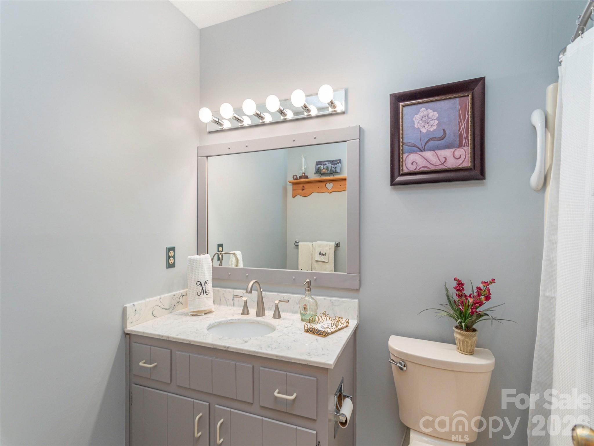 21 Flint Lane Maggie Valley, NC 28751 - Photo 18 of 30 a bathroom with a sink and a mirror