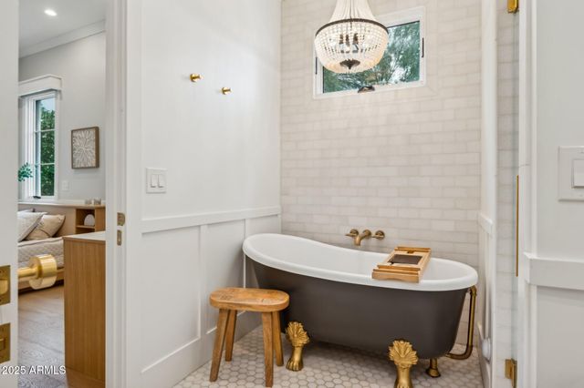 a view of a swimming pool with a yard