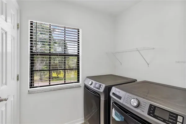 a view of a garden with trees