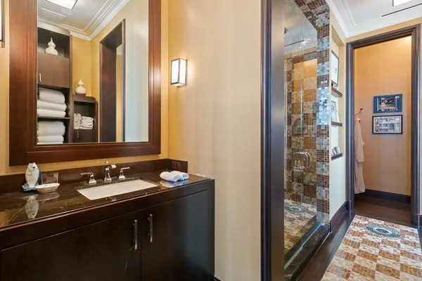 a room with furniture and flat screen tv