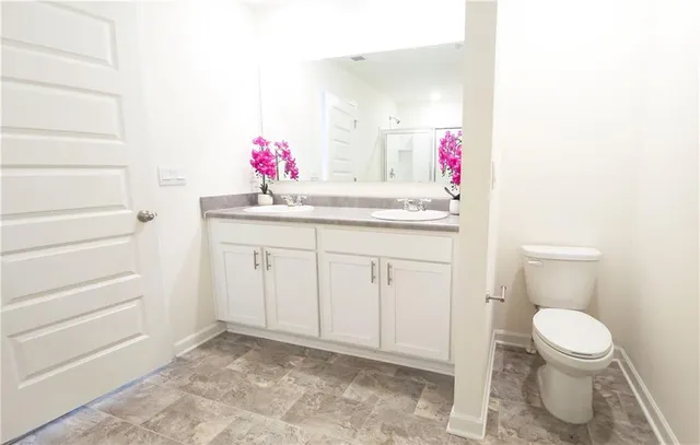 a view of a park with swings