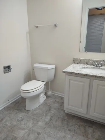 a white toilet sitting next to a bathroom sink