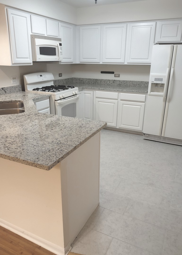 23 Taylor Court, Unit A Streamwood, IL 60107 - Photo 6 of 20 a kitchen with stainless steel appliances granite countertop a sink stove and microwave