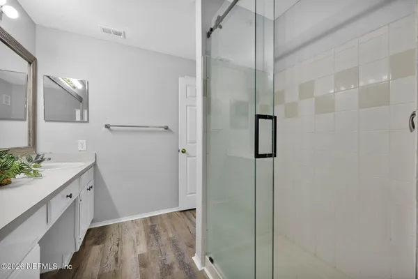 a bathroom with a shower