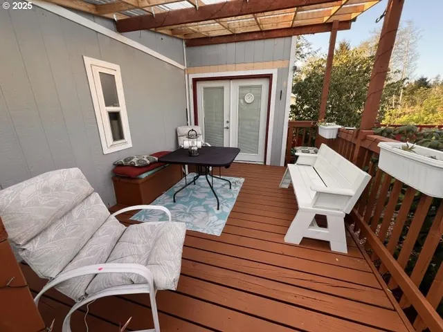 a view of a outdoor seating area with furniture