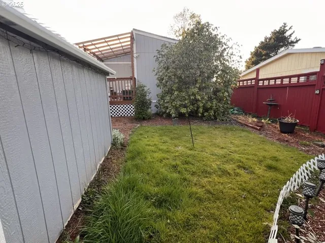 a view of a backyard
