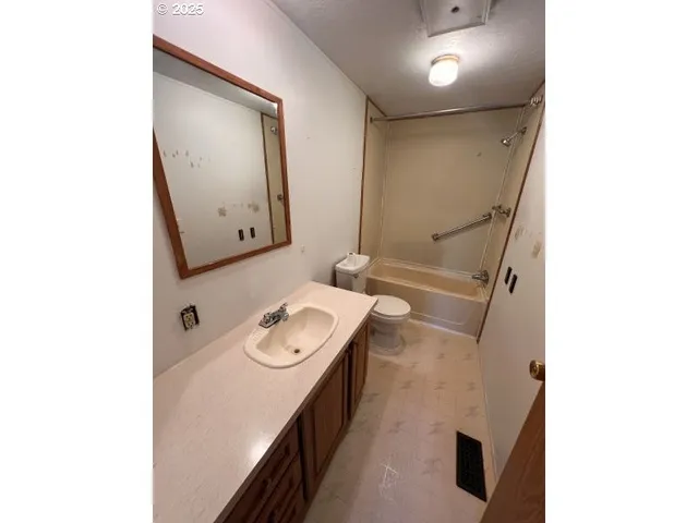 an empty room with a door