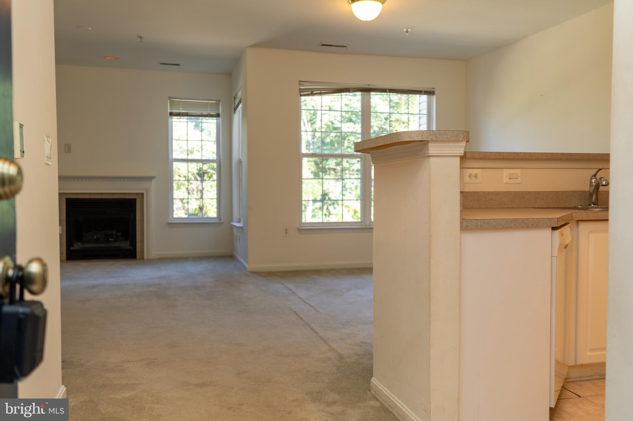 400 Symphony Circle, Unit 418H Cockeysville, MD 21030 - Photo 7 of 17 an empty room with windows and fireplace