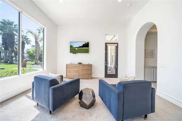 a living room with furniture