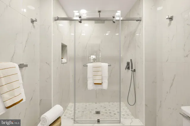 a bathroom with a shower