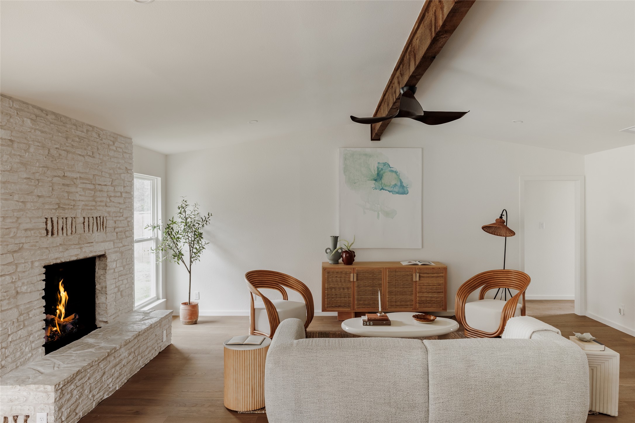 7104 Greenock Street Austin, TX 78749 - Photo 6 of 40 Cedar beam in living area
