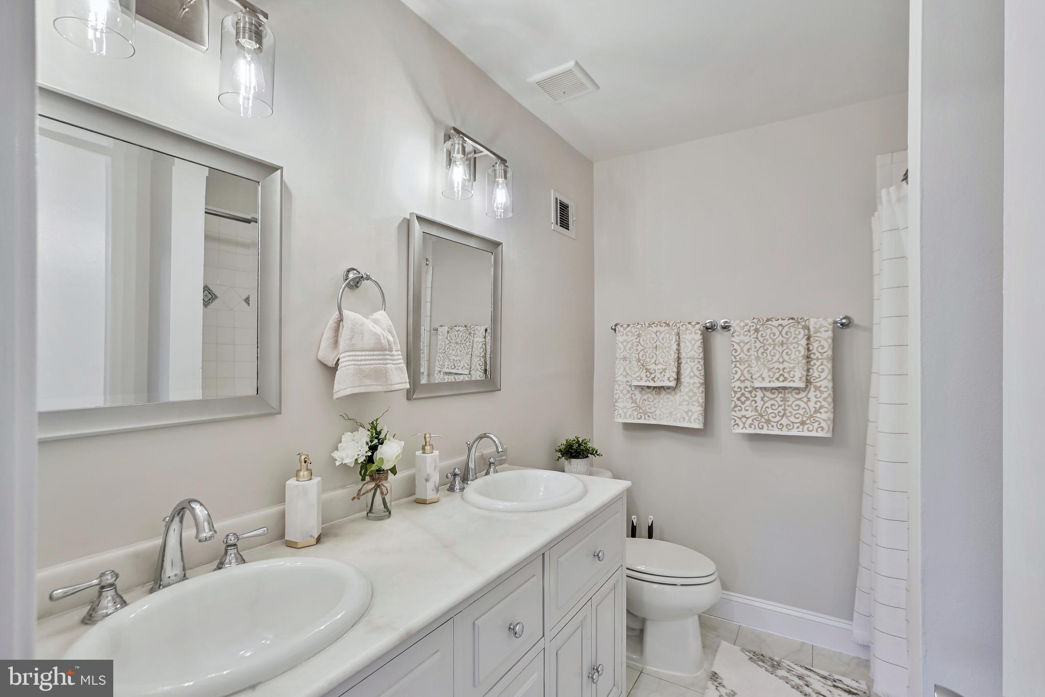 2257 Wheelwright Court Reston, VA 20191 - Photo 21 of 40 a bathroom with a toilet a sink and mirror
