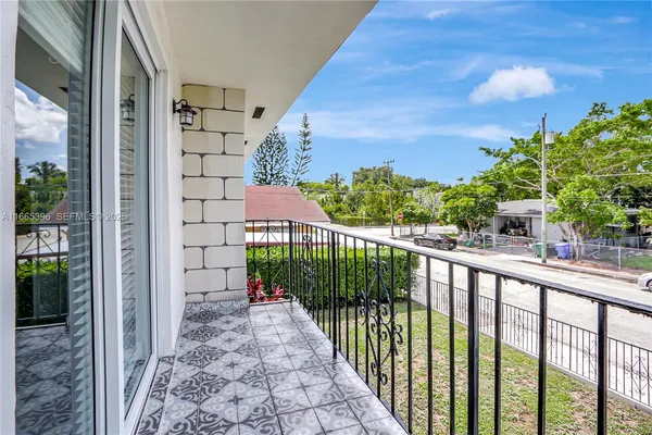 a view of a balcony