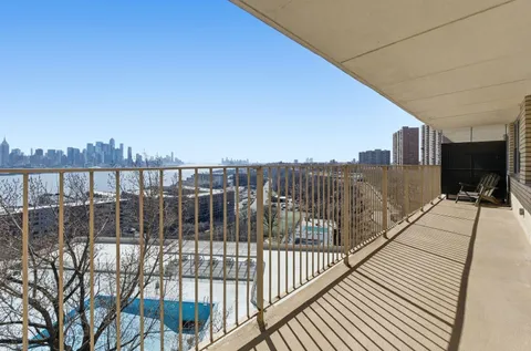 a view of city from a balcony