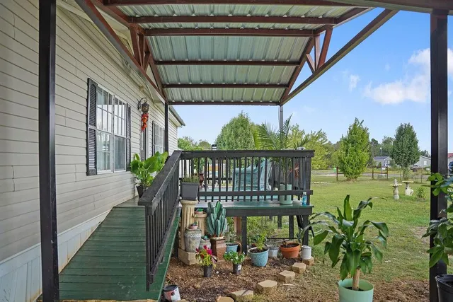 a view of a balcony with lake view