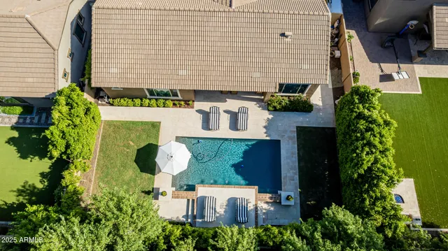 a view of table and chairs in the patio