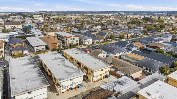 an aerial view of a large building
