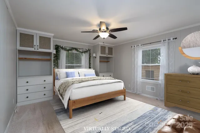 a view of an empty room with a cabinet