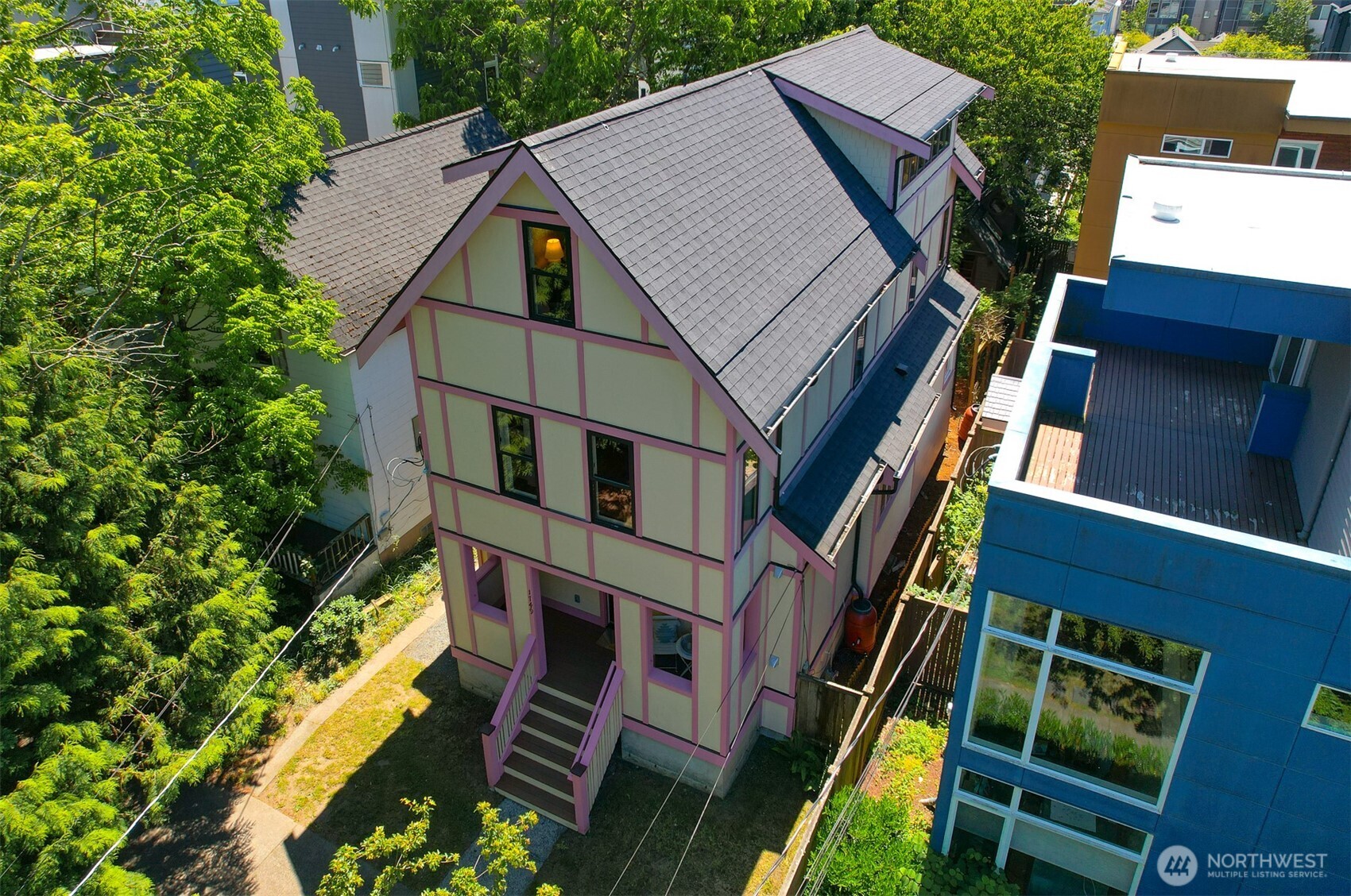 1749 Northwest 63rd Street Seattle, WA 98107 - Photo 37 of 40 a aerial view of a house with a yard