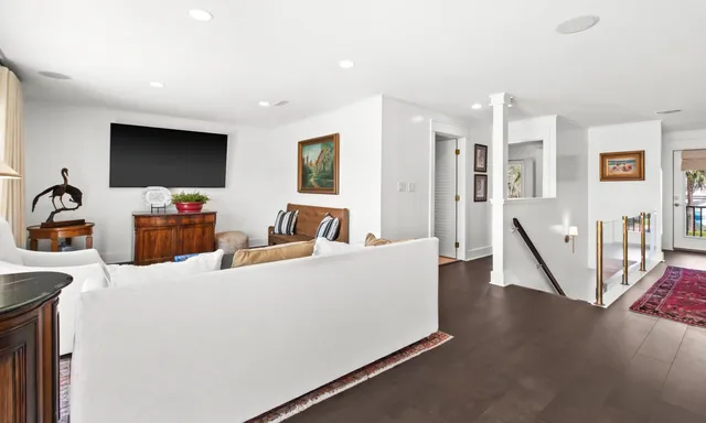 a view of a hallway with washer and dryer