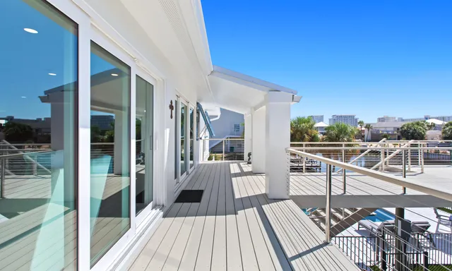 a view of a lake with boats