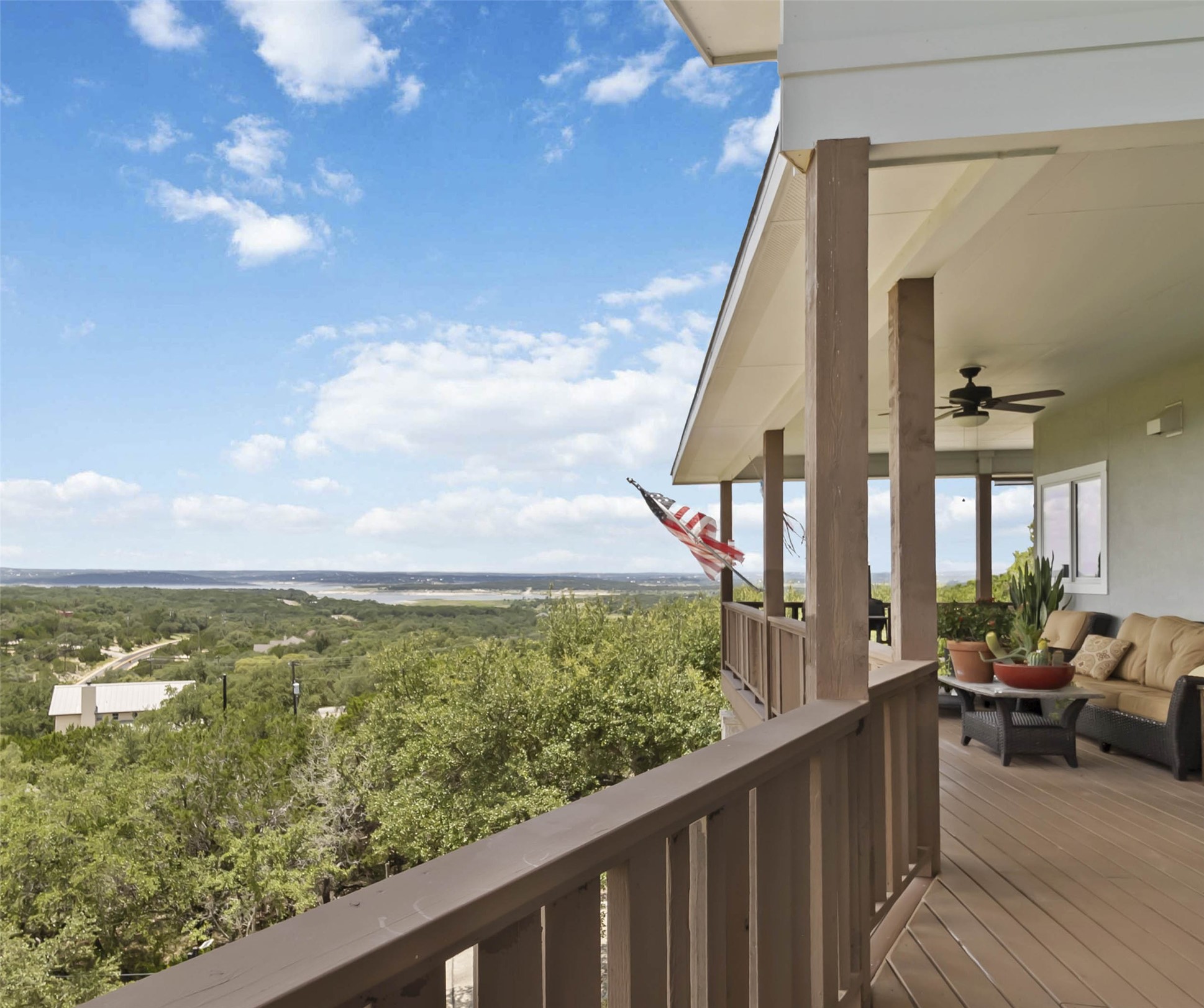 633 Flaman Road Canyon Lake, TX 78133 - Photo 6 of 40 a view of balcony with workspace