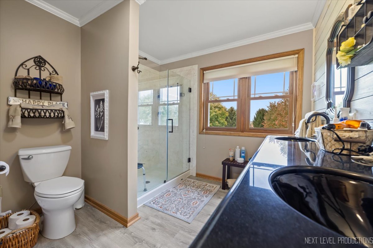 4381 North St Route Leland, IL 60531 - Photo 25 of 36 a bathroom with a toilet sink and mirror