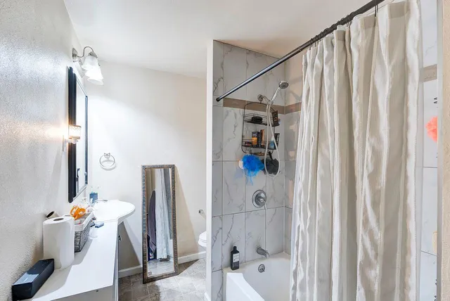 a bathroom with a shower