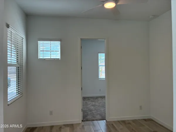 a view of closet with white door