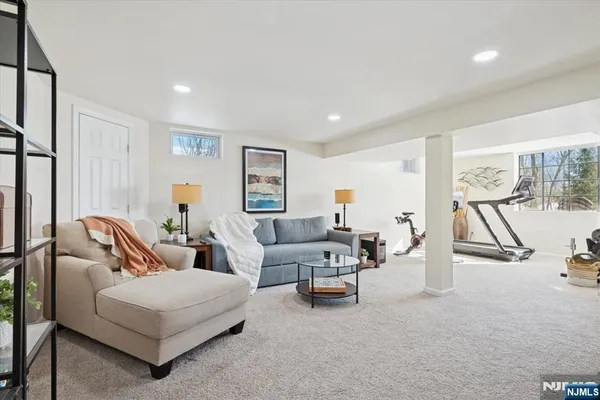 a living room with furniture