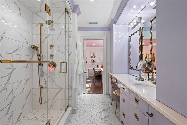 a bathroom with a shower